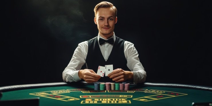 Meja Texas Poker di bimaplay menampilkan dealer dan posisi pemain dengan jelas